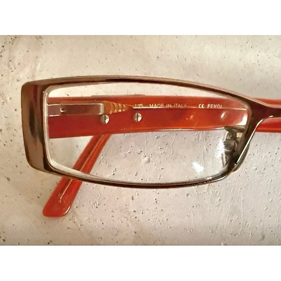 Fendi Womens Eye Glasses Frames Used good Condition Orange Brown - Picture 4 of 16